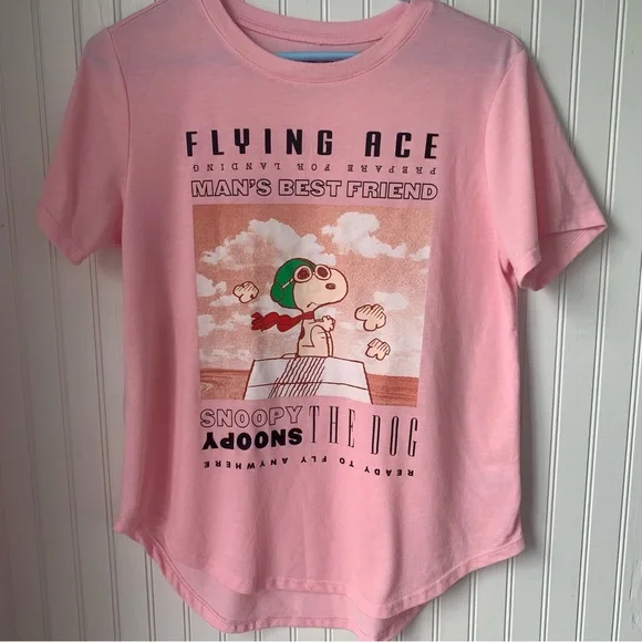 Peanuts Snoopy Flying Ace Pink Shirt (Large) - Picture 2 of 4